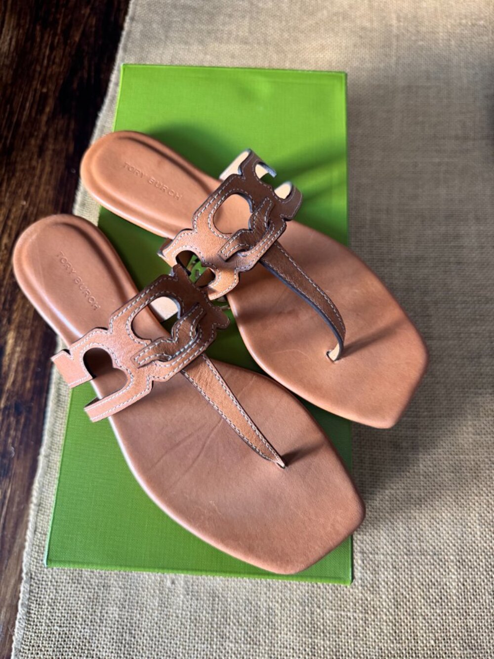 Tory Burch Ines Leather Camello Camel Size 6 - Picture 2 of 4